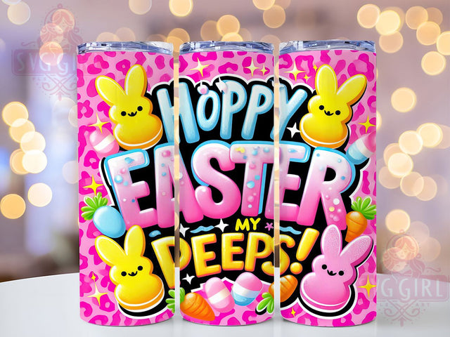 Peeps Bunny Hoppy Easter Tumbler, Peeps Bunny Sublimation, Hoppy Easter Cup, Spring Coffee Tumbler, Cute Bunny Wrap, Easter Gift Idea, Pastel Bunny Mug Sublimation SvggirlplusArt 