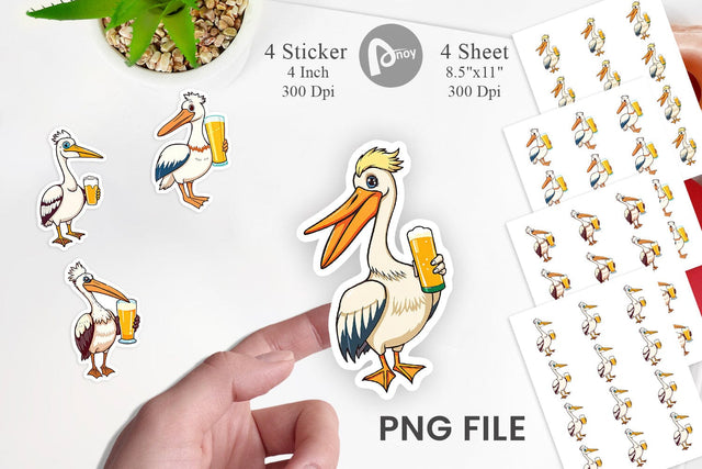 Pelican Beer Day Sticker Sublimation artnoy 