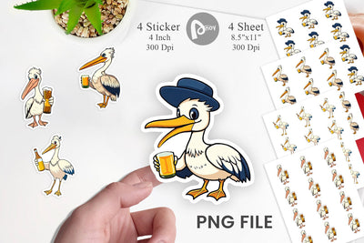 Pelican Beer Day Sticker Sublimation artnoy 