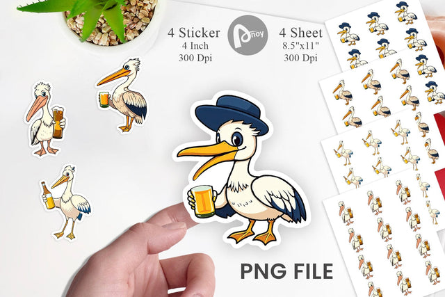 Pelican Beer Day Sticker Sublimation artnoy 