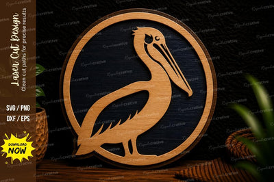 Pelican Bird Silhouette Laser Cut Svg Design SVG Regulrcrative 
