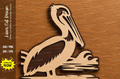 Pelican Coastal Bird Wall Art Laser Cut SVG File SVG Regulrcrative 