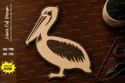 Pelican Coastal Wildlife Laser Cut SVG File SVG Regulrcrative 