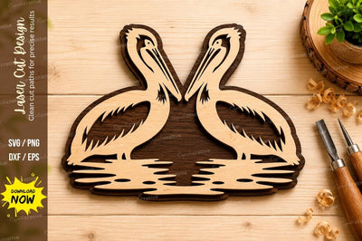 Pelican Couple Laser Cut SVG Design SVG Regulrcrative 