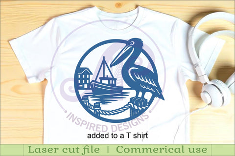 Pelican wall sign, Ocean bird, port scene design. SVG APInspireddesigns 