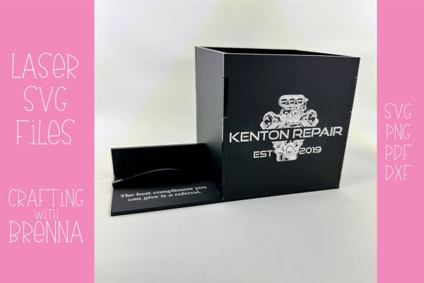 Pen and Business Card Holder Laser SVG File SVG Crafting With Brenna 