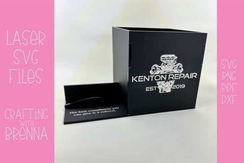 Pen and Business Card Holder Laser SVG File SVG Crafting With Brenna 