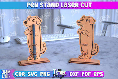 Pen Stand | Pen Table Stand | Pen Holder | Dog Design | CNC Files SVG The T Store Design 