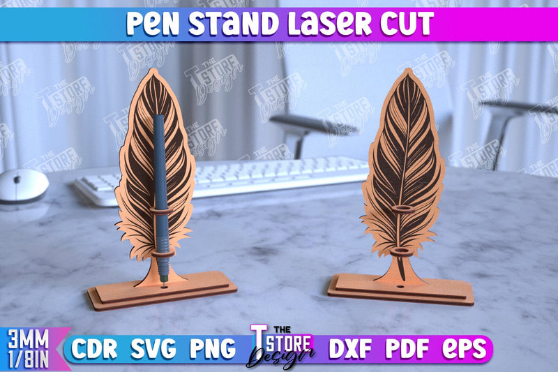 Pen Stand | Pen Table Stand | Pen Holder | Styncil Design | CNC Files SVG The T Store Design 