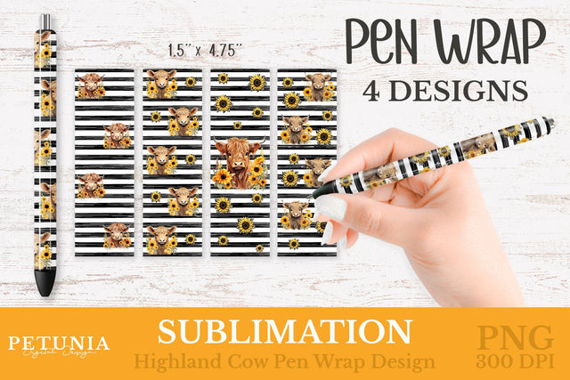 Pen Wrap PNG | Sublimation Pen Wraps Sublimation Petunia Digital Design 