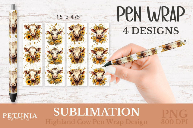 Pen Wrap PNG | Sublimation Pen Wraps Sublimation Petunia Digital Design 