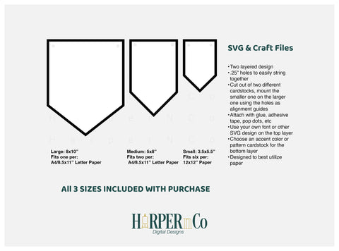 Penant Banner 1 SVG PNG Cut EPS File SVG HarperNCo 
