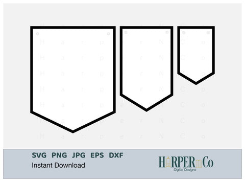 Penant Banner 2 SVG PNG Cut EPS File SVG HarperNCo 