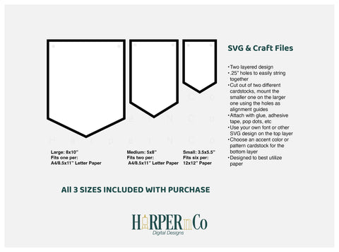Penant Banner 2 SVG PNG Cut EPS File SVG HarperNCo 