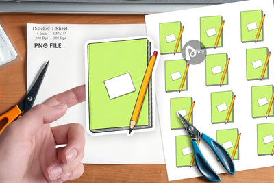 Pencil and Notebook Sticker Sublimation artnoy 