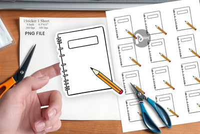 Pencil and Notebook Sticker Sublimation artnoy 