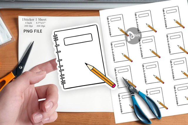 Pencil and Notebook Sticker Sublimation artnoy 