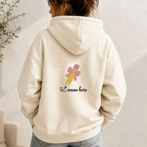 Pencil Bow Name Machine Embroidery Design – Personalized Back to School Embroidery File Embroidery/Applique DESIGNS PatternFeed8 