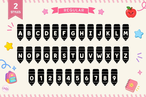 Pencil Font - Cute Back to School Font Font AnningArts Design 