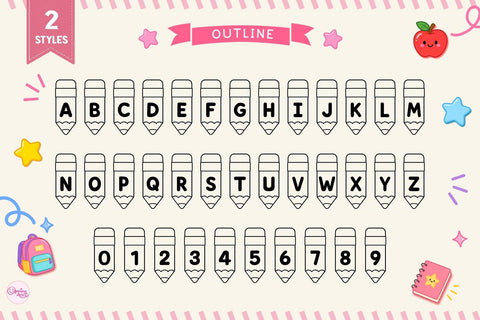 Pencil Font - Cute Back to School Font Font AnningArts Design 