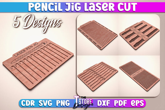 Pencil Jig Laser Cut SVG | Watch Band Jig | Teacher Gift Design | School CNC Files SVG The T Store Design 