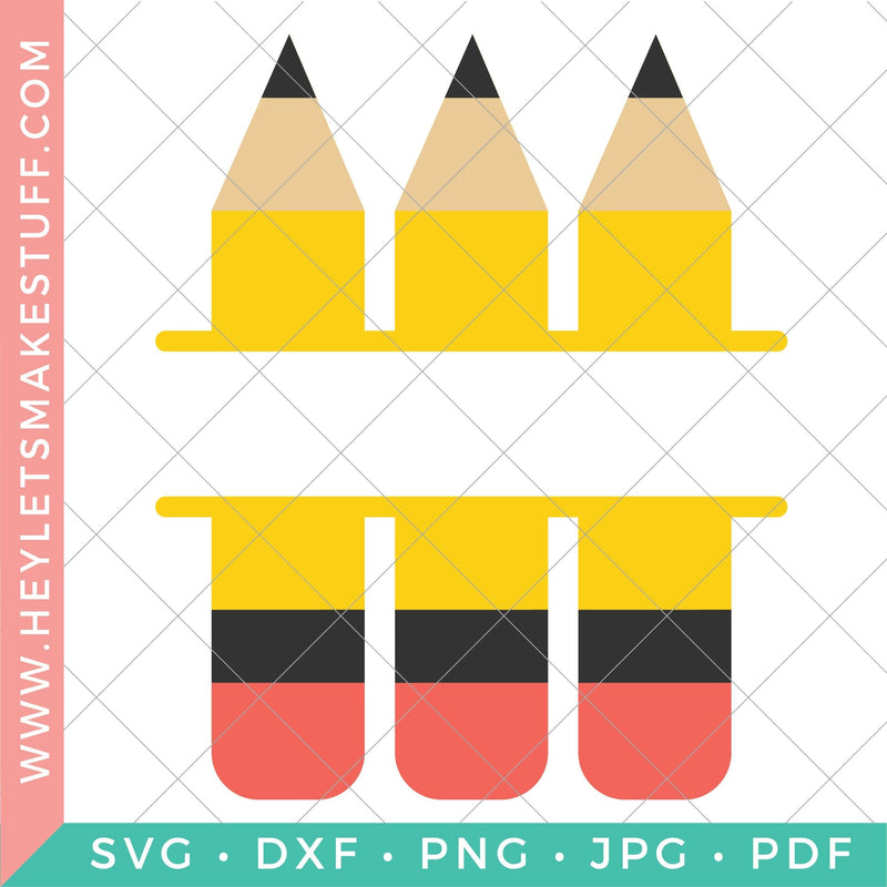 Pencil Monogram SVG Hey Let's Make Stuff 