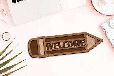 Pencil Set Decor Multilayer Template SVG LaserCutano 