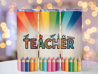 Pencil Teacher Design 20oz Tumbler, Pencil Wrap, Sublimation Gift, Educator Mug, 20oz Tumbler Design, Classroom Theme, School Supplies Sublimation SvggirlplusArt 