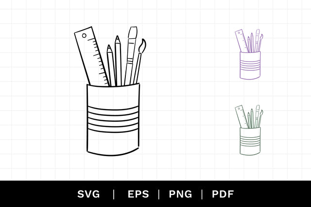 Pencil Tin SVG Cut File SVG Caroline Mackay 