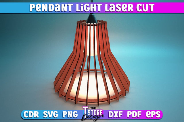 Pendant Light Laser Cut | Home Design | Wooden Lamp Design | CNC Files SVG The T Store Design 