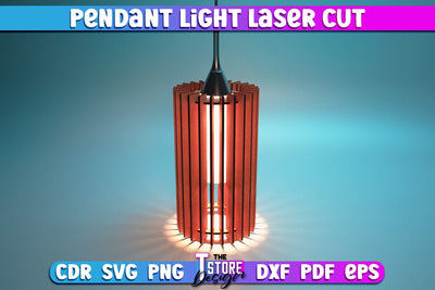 Pendant Light Laser Cut | Home Design | Wooden Lamp Design | CNC Files SVG The T Store Design 