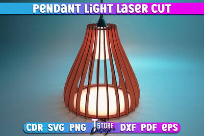 Pendant Light Laser Cut | Home Design | Wooden Lamp Design | CNC Files SVG The T Store Design 
