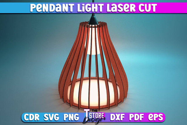 Pendant Light Laser Cut | Home Design | Wooden Lamp Design | CNC Files SVG The T Store Design 