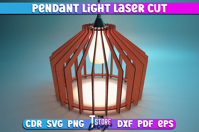 Pendant Light Laser Cut | Home Design | Wooden Lamp Design | CNC Files SVG The T Store Design 