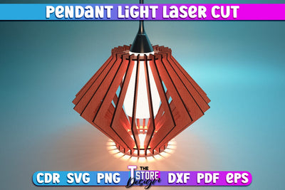 Pendant Light Laser Cut | Home Design | Wooden Lamp Design | CNC Files SVG The T Store Design 