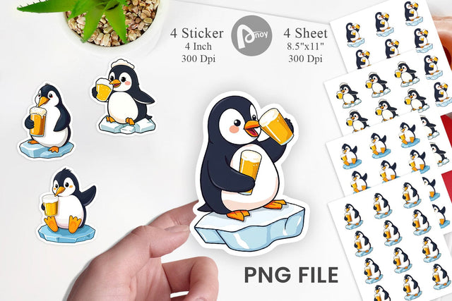 Penguin Beer Day Sticker Sublimation artnoy 
