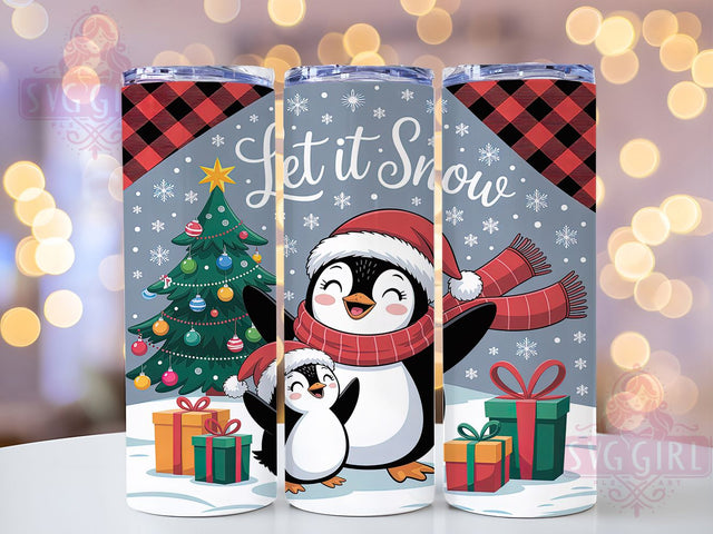 Penguin Buffalo Plaid Christmas Tumbler, Festive Holiday Sublimation Design, Let it Snow Winter Art, 20oz Christmas Tumbler, Whimsical Penguin Mug, Cozy Plaid Cup, Snowy Holiday Wrap Sublimation SvggirlplusArt 