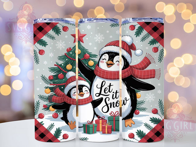 Penguin Buffalo Plaid Christmas Tumbler, Festive Holiday Sublimation Design, Let it Snow Winter Art, 20oz Christmas Tumbler, Whimsical Penguin Mug, Cozy Plaid Cup, Snowy Holiday Wrap Sublimation SvggirlplusArt 