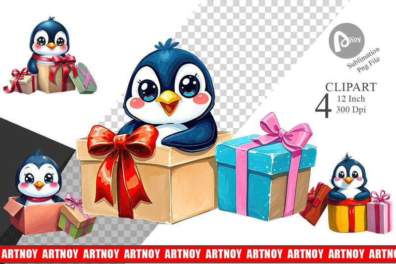 Penguin Clipart Gift Sublimation artnoy 