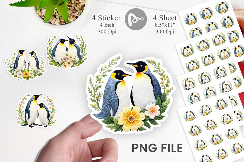Penguin Embroidery Sticker Sublimation artnoy 