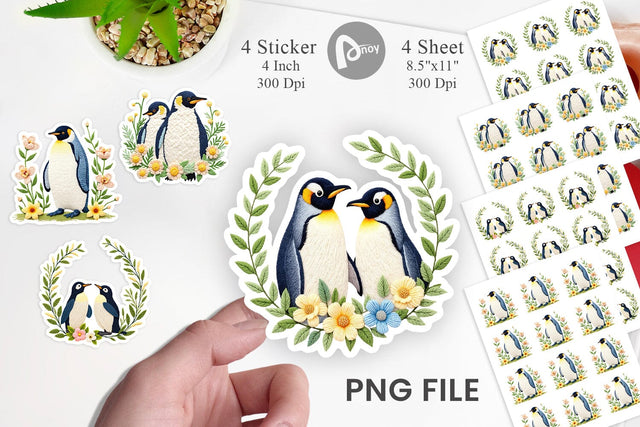 Penguin Embroidery Sticker Sublimation artnoy 