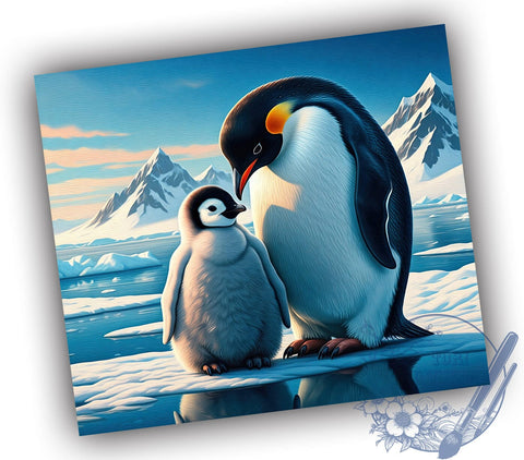 Penguin Family Tumbler, Cute Penguin Design, 20oz Tumbler Wrap, Family Love Sublimation PNG, Baby Animal Decor, Winter Drinkware, Animal Family Gift Sublimation ToriDesigns 