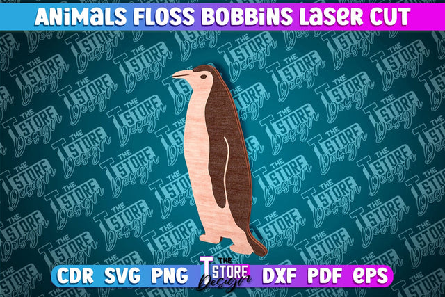 Penguin Floss Bobbins Laser Cut | Laser Cut Design |CNC File SVG The T Store Design 