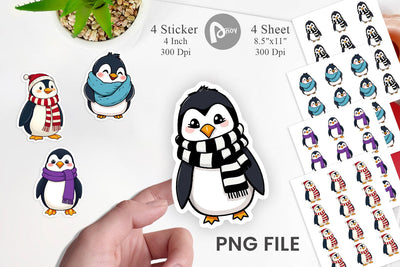 Penguin in Scarf Sticker Sublimation artnoy 