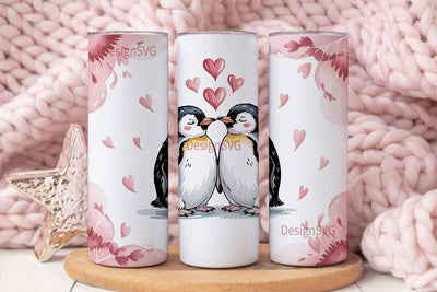 Penguin Love 20oz Tumbler Wrap Sublimation DesignSVG 