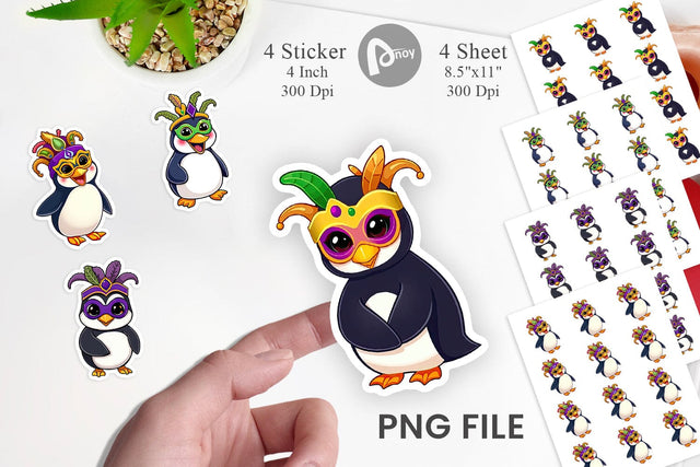 Penguin Mardi Gras Vol 2 Sticker Sublimation artnoy 