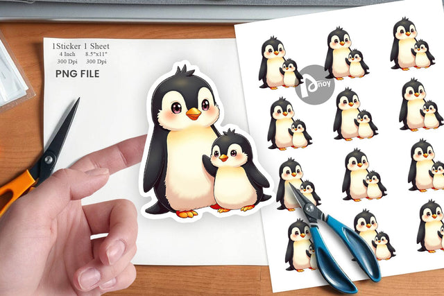 Penguin Mother's Day Sticker Sublimation artnoy 