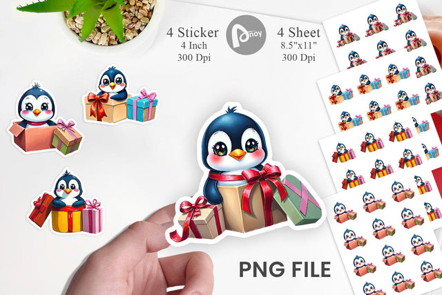 Penguin Sticker Gift Sublimation artnoy 
