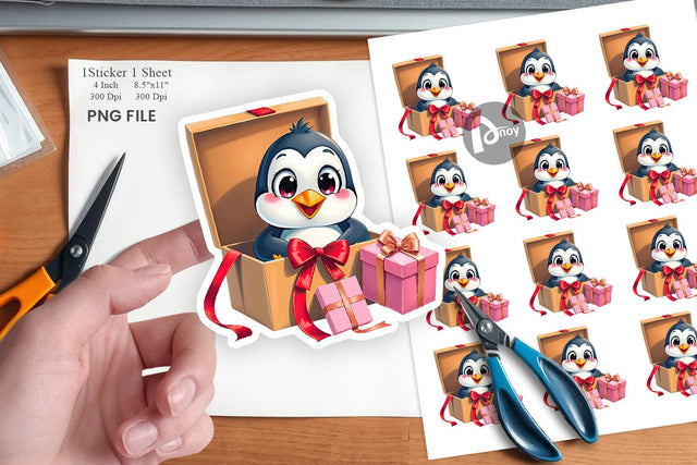 Penguin Sticker Gift Sublimation artnoy 