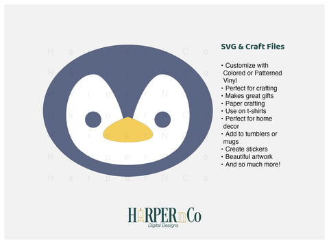 Penguin SVG PNG Cut EPS File SVG HarperNCo 